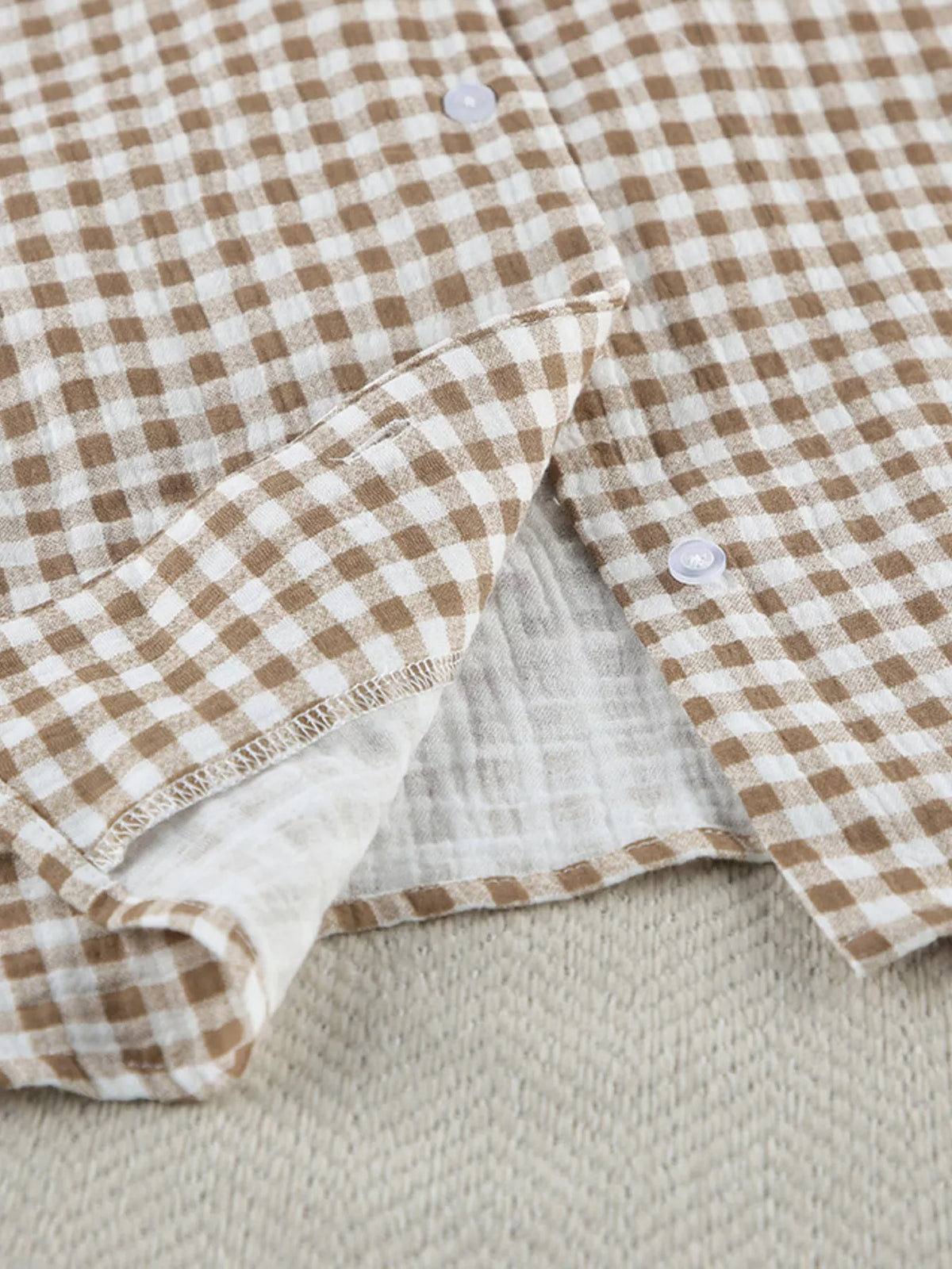 Gingham Ruffle-Trim Top and Pants Lounge Set - Lilixa.store