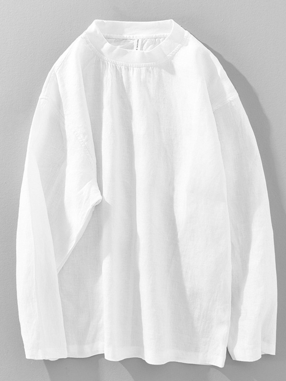 Men's Plus Size Long Sleeve Solid Color T-Shirt - Lilixa.store