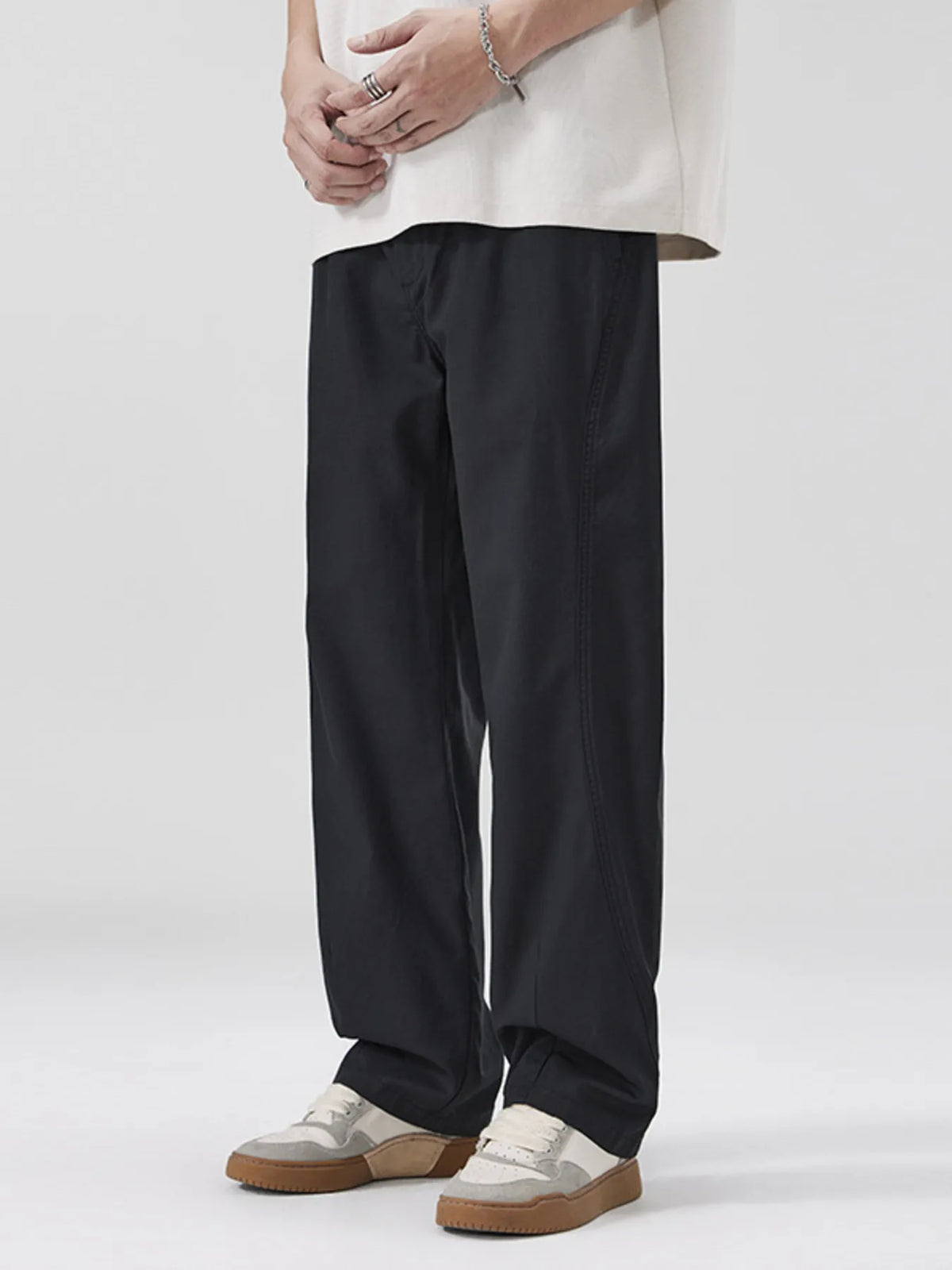 Men's Full Size Loose Fit Casual Pants Plus Size in Black