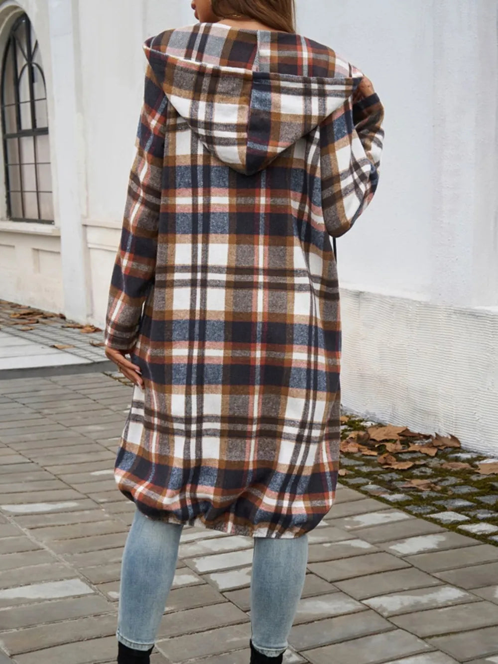 Devine Plaid Zip Up Hooded Coat - Lilixa.store