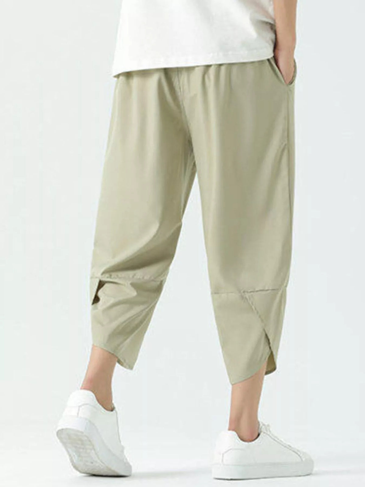 Men's Plus Size Casual Loose Cropped Pants, view 6