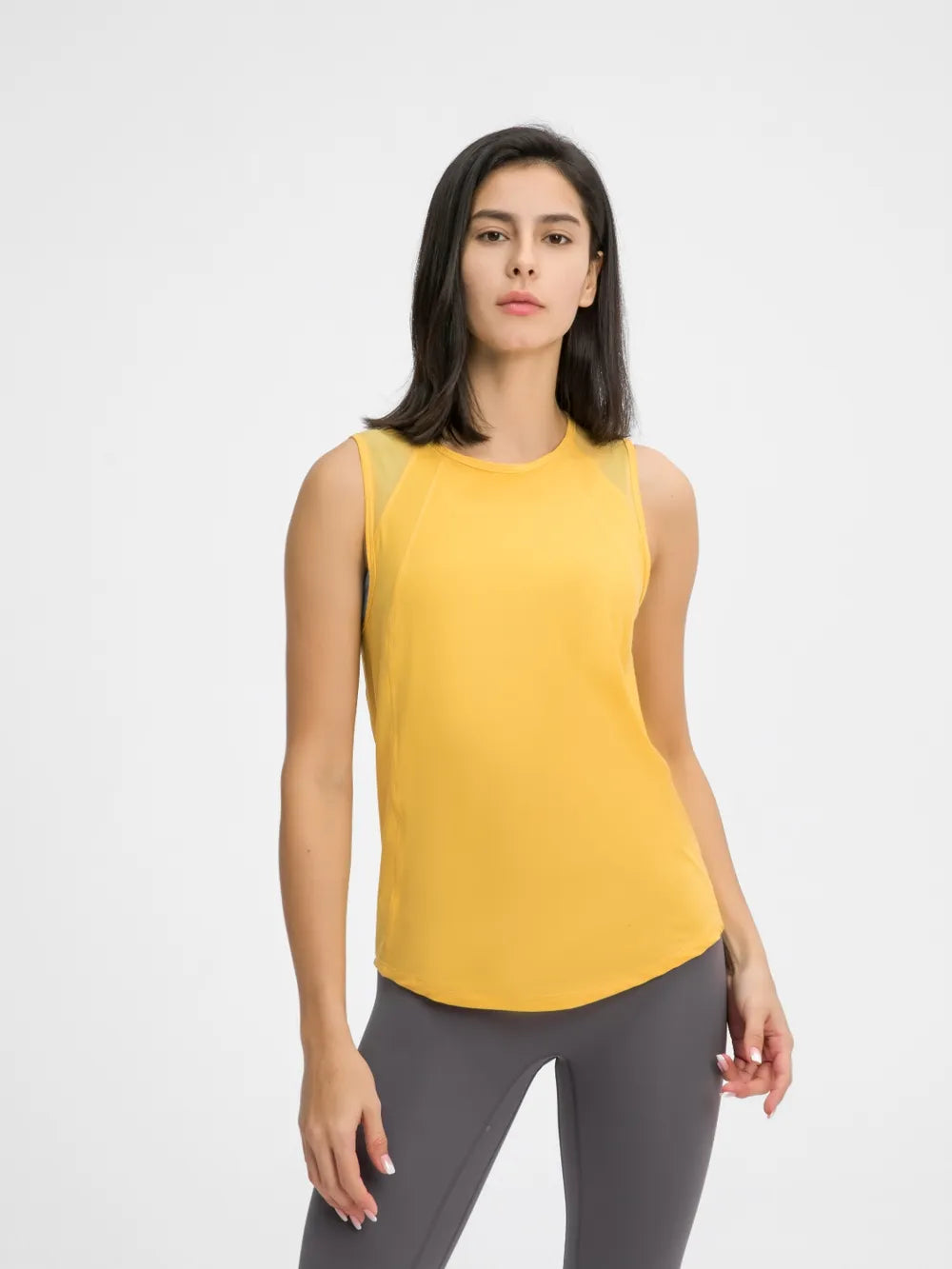 Millennia Cutout Back Round Neck Active Tank - Lilixa.store