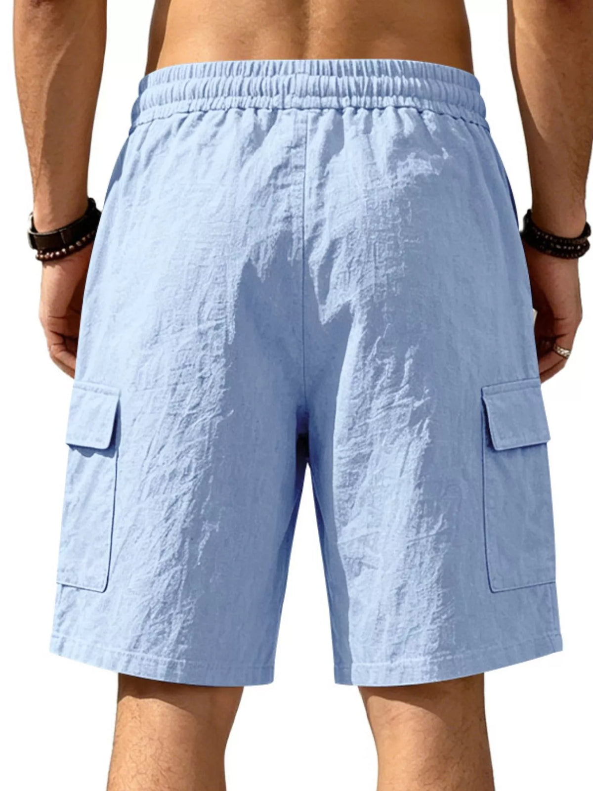 Men's Plus Size Casual Cargo Shorts with Drawstring Waist, view 6