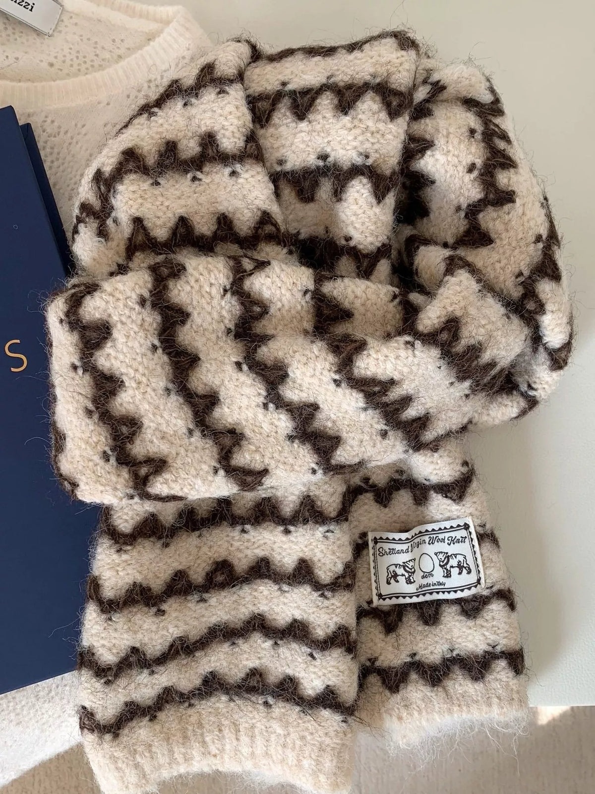 Vintage Knitted Pattern Scarf - Lilixa.store