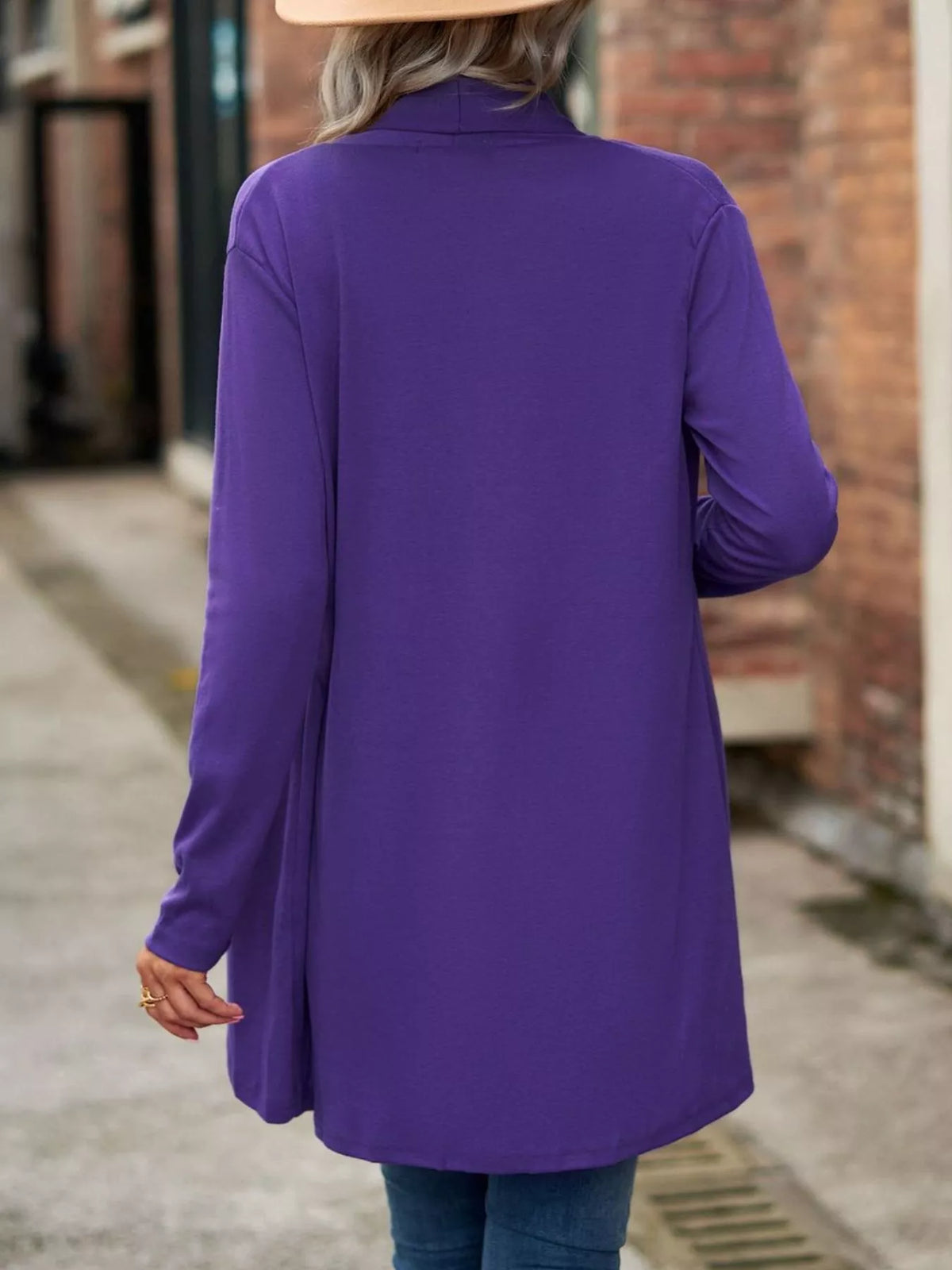 Open-Front Dropped Shoulder Cardigan - Lilixa.store