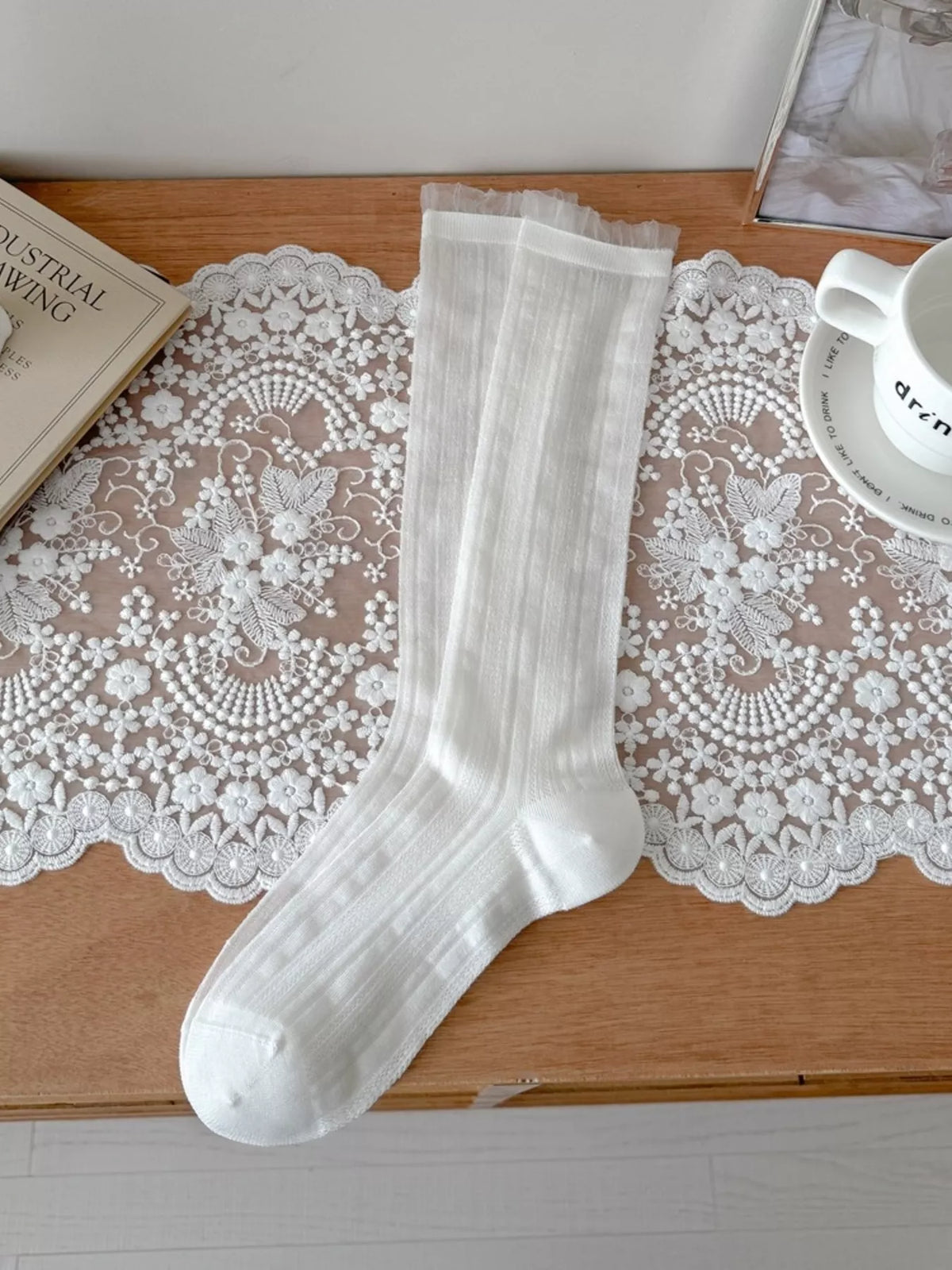 Sheer Mid-Calf Socks - Lilixa.store