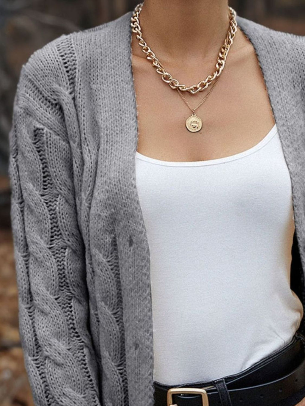 Cable-Knit Button Down Cardigan - Lilixa.store