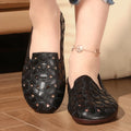 Cutout Round Toe Slip-Ons in Black