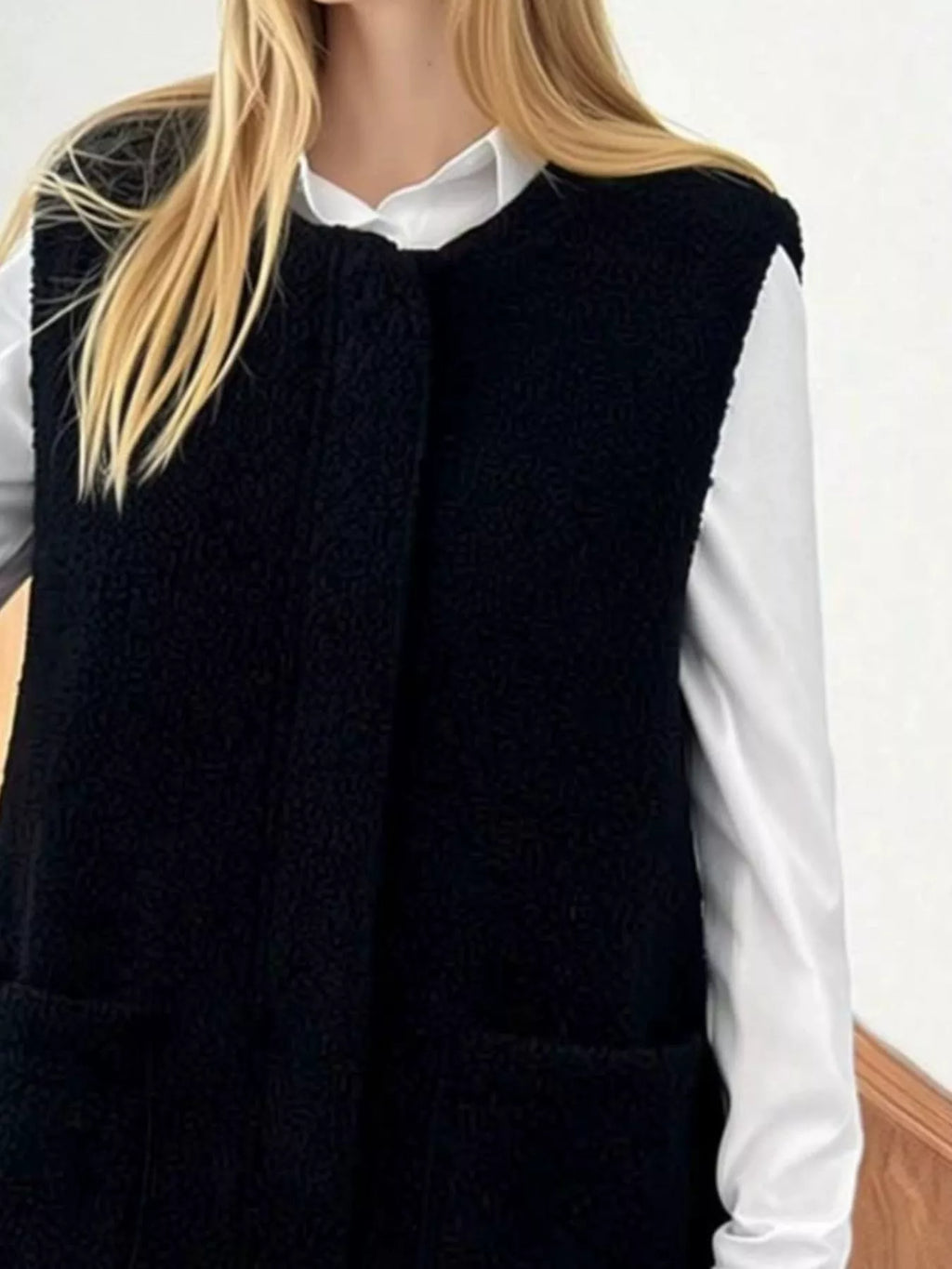 Sherpa Sleeveless Vest Coat - Lilixa.store