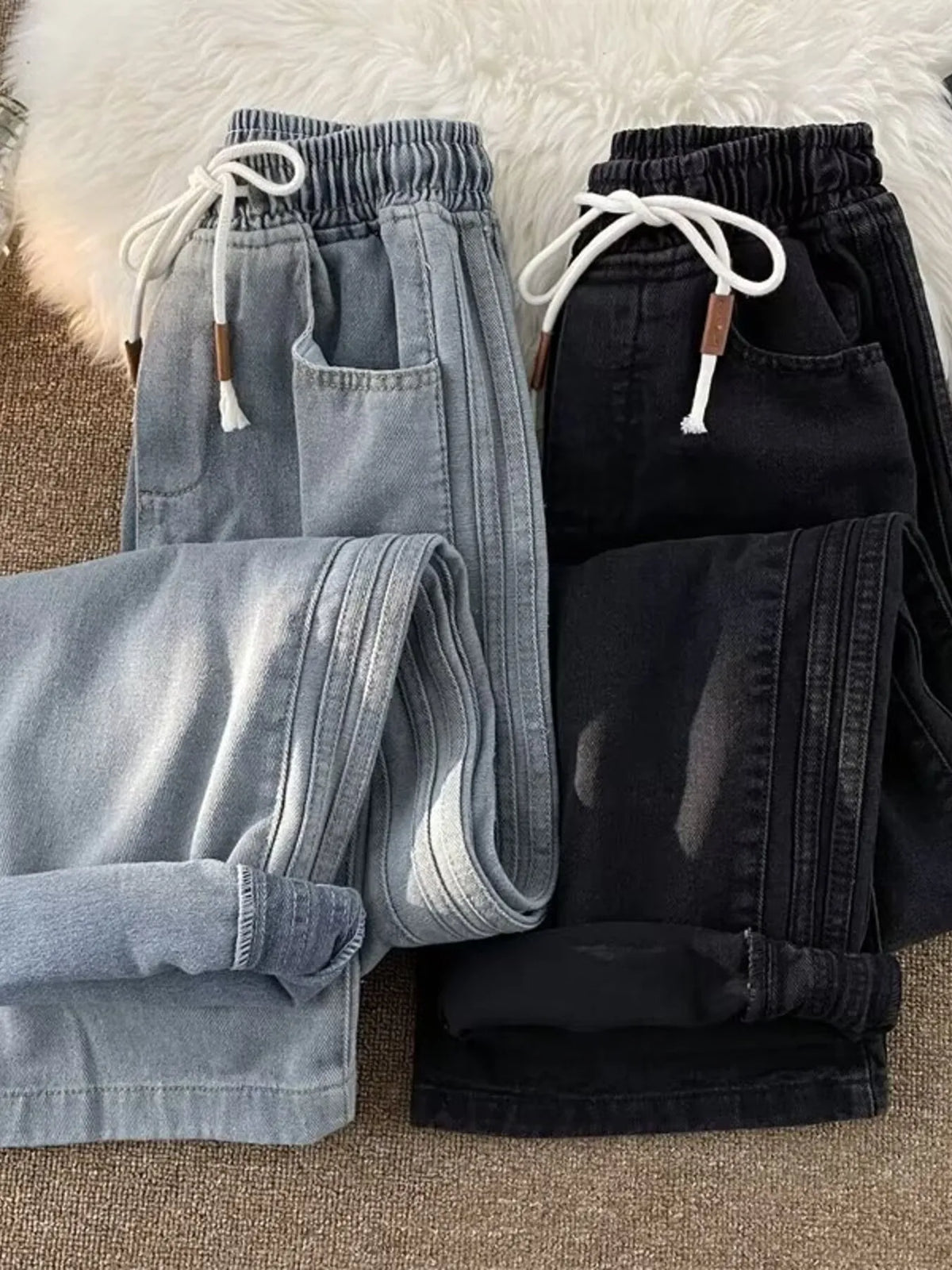 Men's Full Size Wash Wide Leg Pants Plus Size, view 3