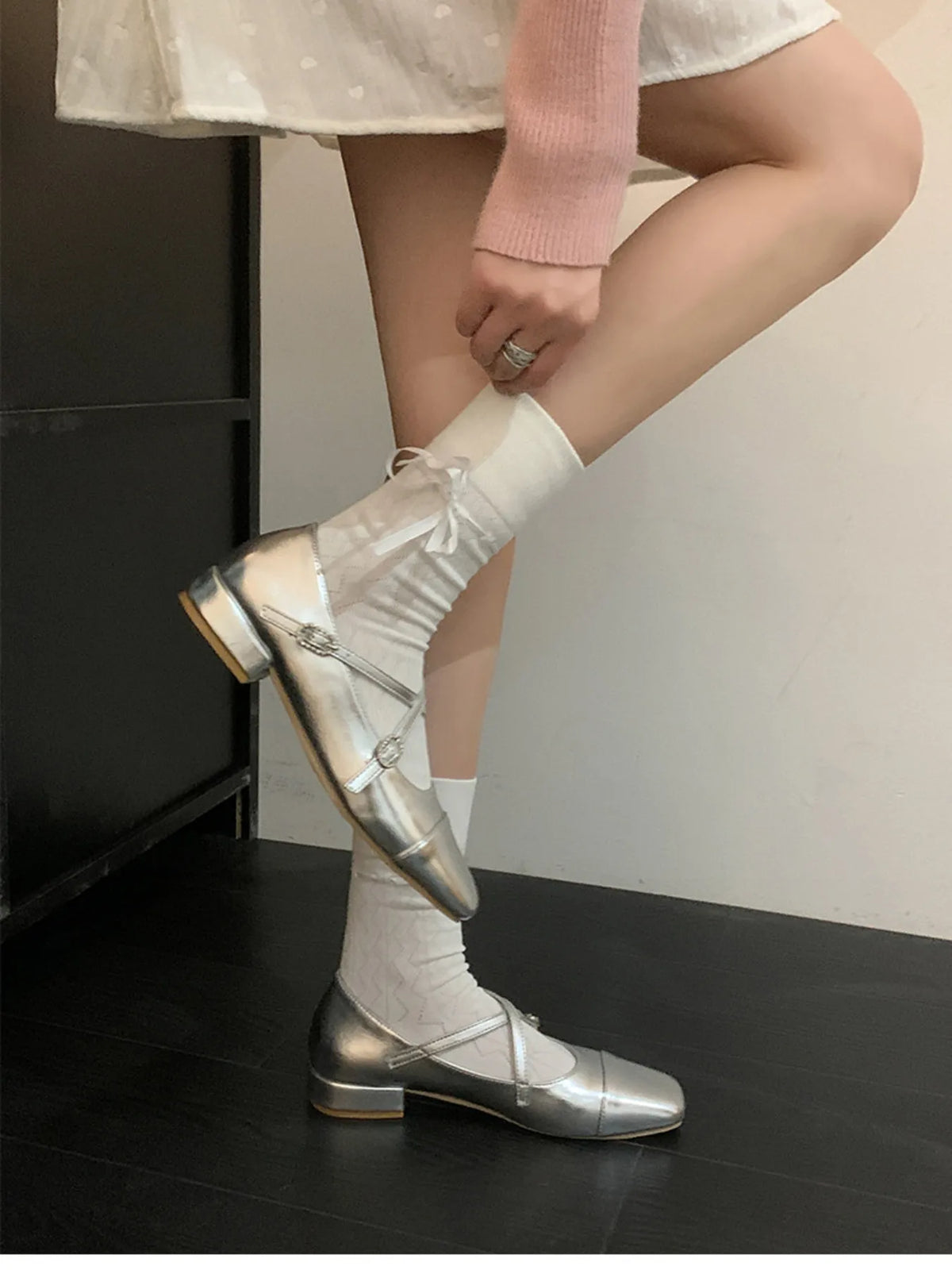 Square Toe Block Heels Mary Jane Shoes - Lilixa.store