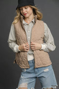 Umgee Quilted Zip-Up Vest - Lilixa.store