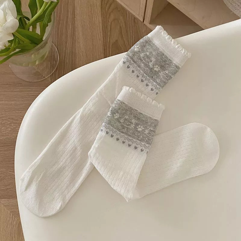 Breathable Cotton Casual Crew Socks Set