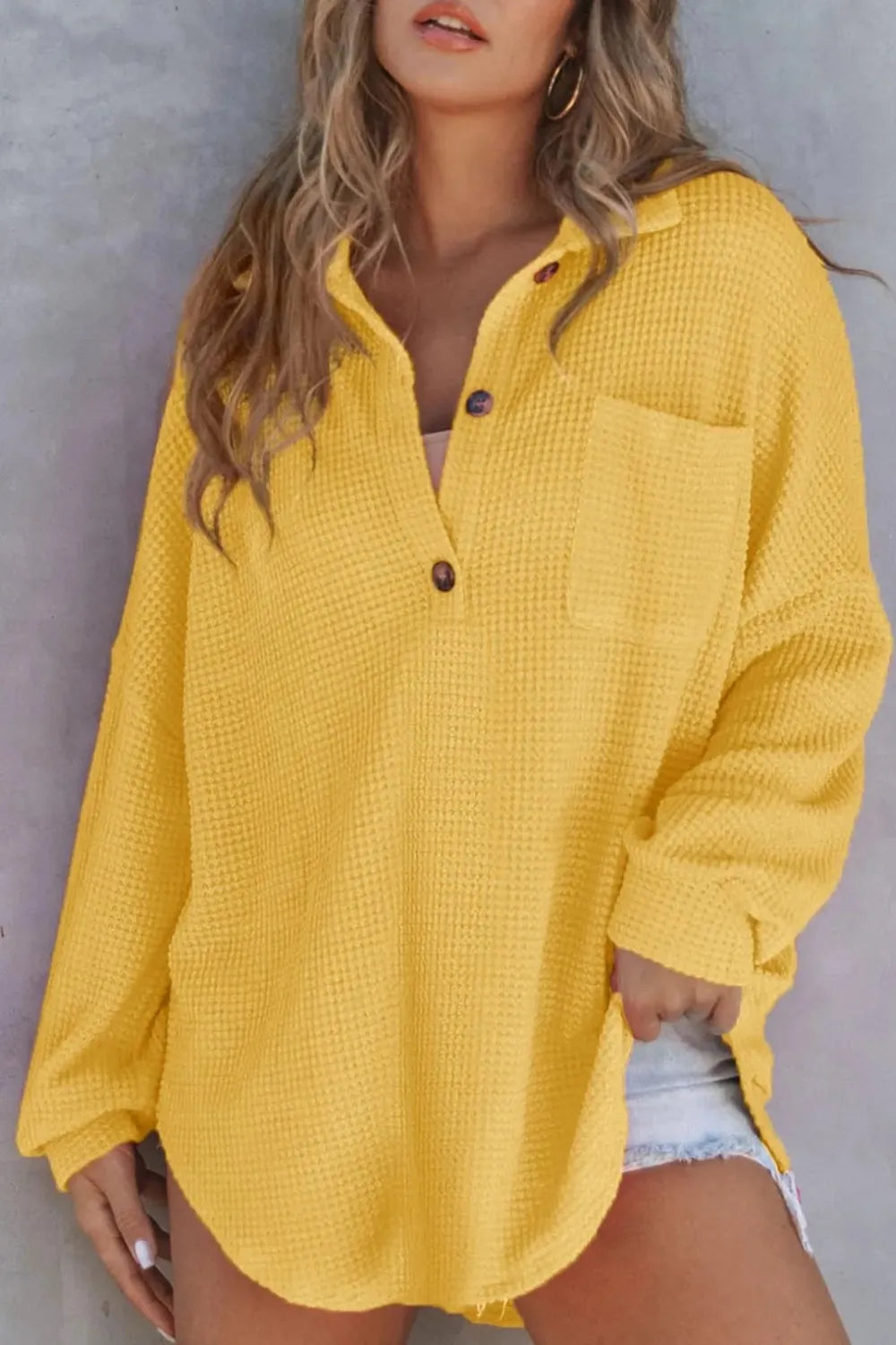 Half Button Long Sleeve Sweatshirt - Lilixa.store