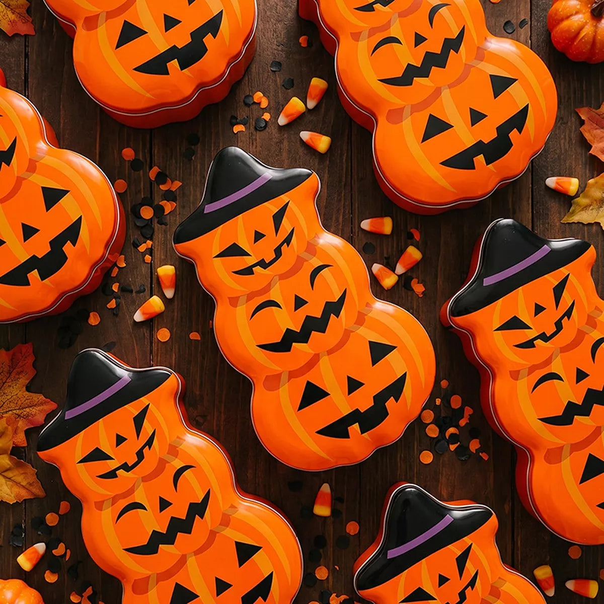 Halloween Jack-O'-Lantern Tin Storage Box - Lilixa.store