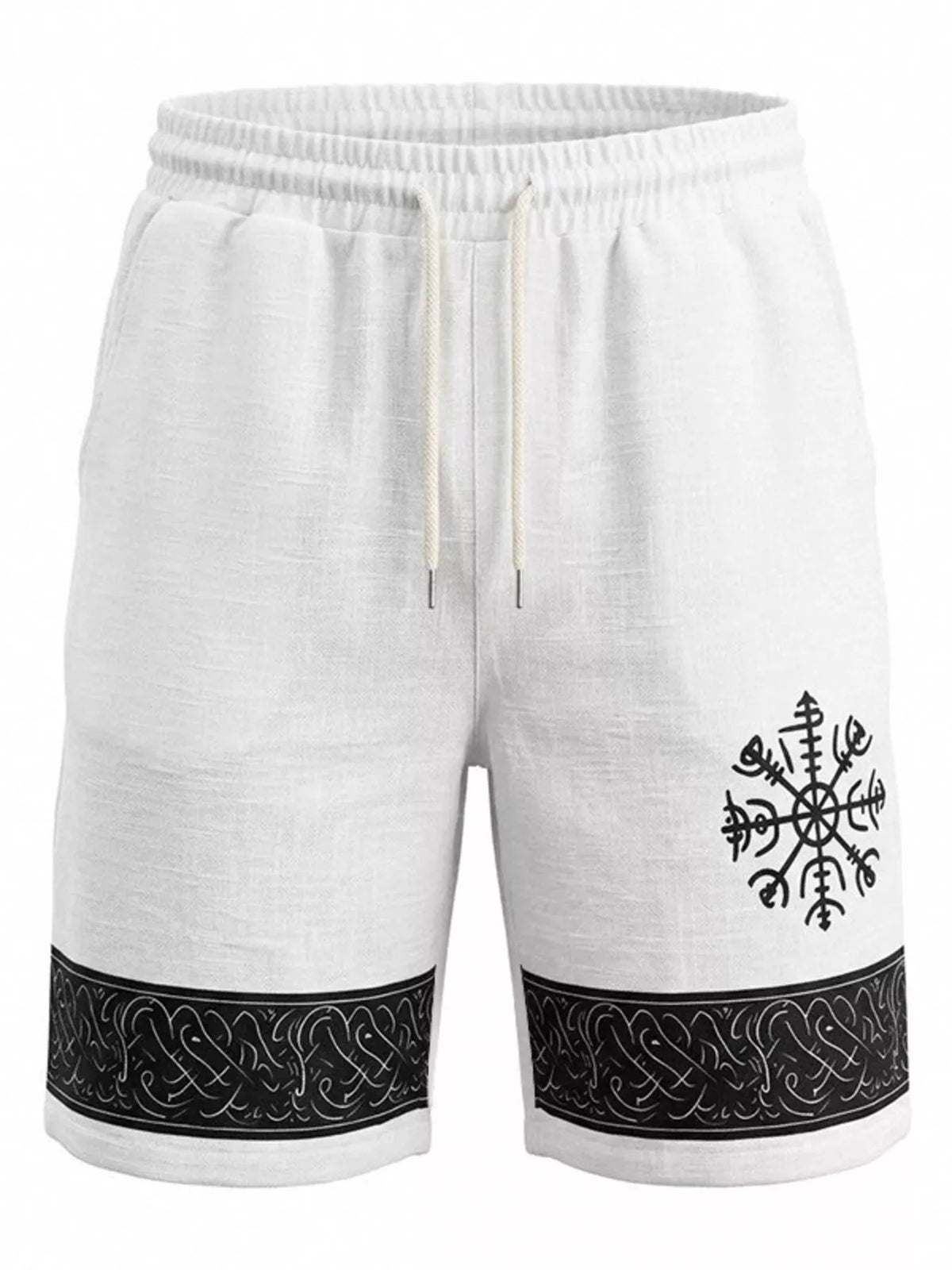 Men's Full Size Linen Blend Drawstring Shorts Plus Size - Lilixa.store
