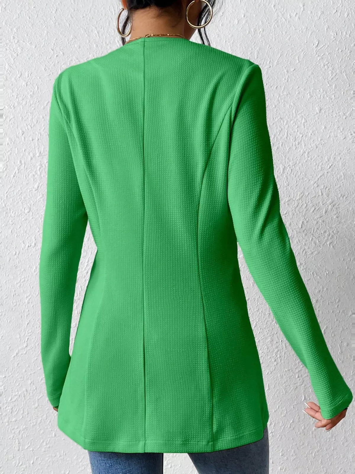 Single-Button Long Sleeve Blazer - Lilixa.store