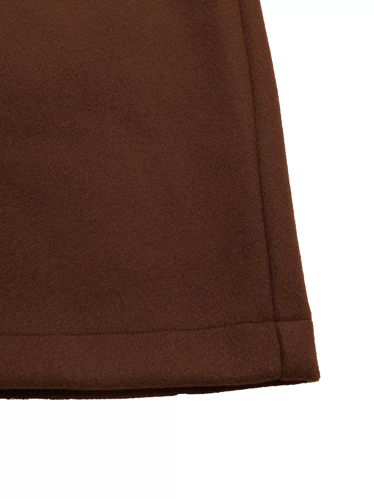 Lapel Collar Belted Wool Blend Coat in Brown, view 9