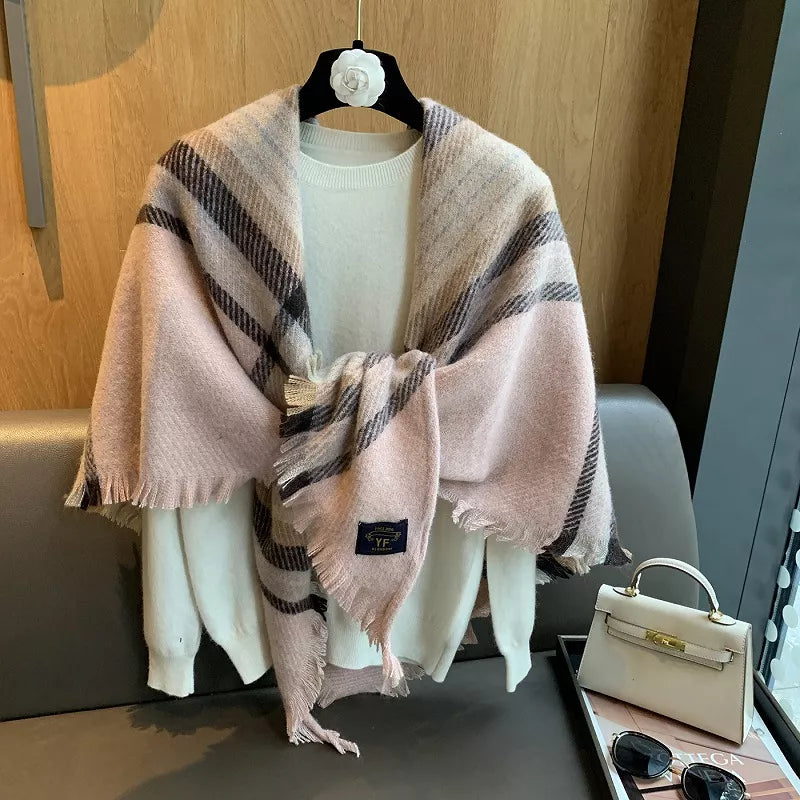 Raw Hem Plaid Scarf - Lilixa.store