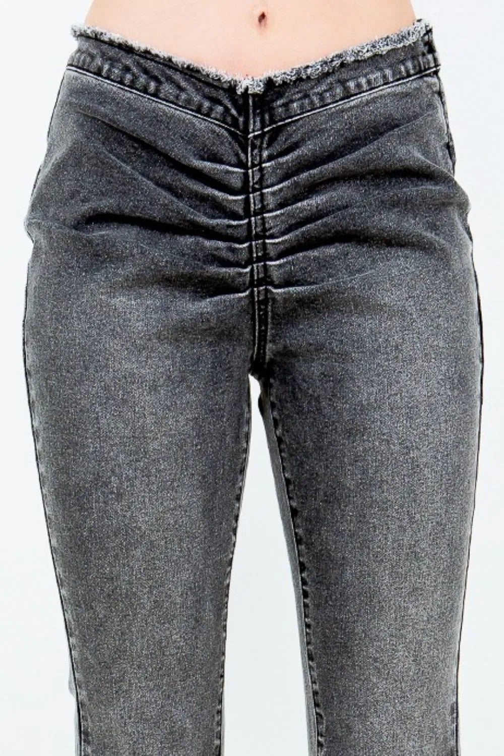 American Bazi V-Cut Ruched Flare Pants - Lilixa.store
