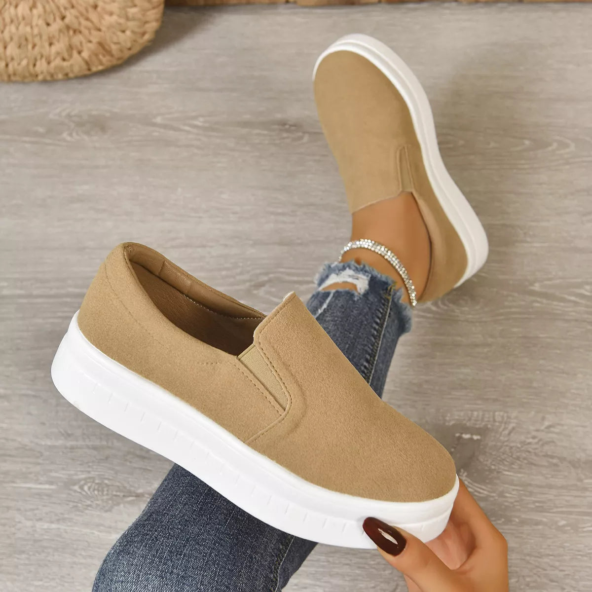 Round Toe Platform Slip-Ons - Lilixa.store