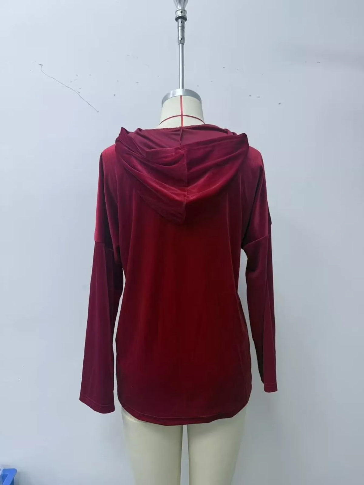 Velvet Front Pockets Hoodie