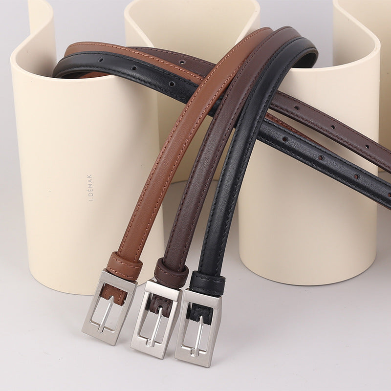 Metal Buckle Leather Belt - Lilixa.store