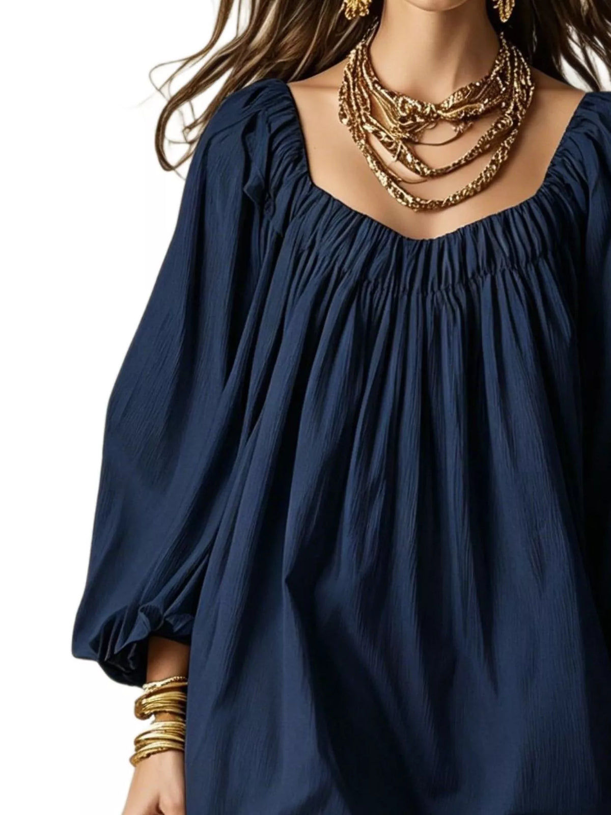 Flowy Balloon Sleeve Mini Dress - Lilixa.store
