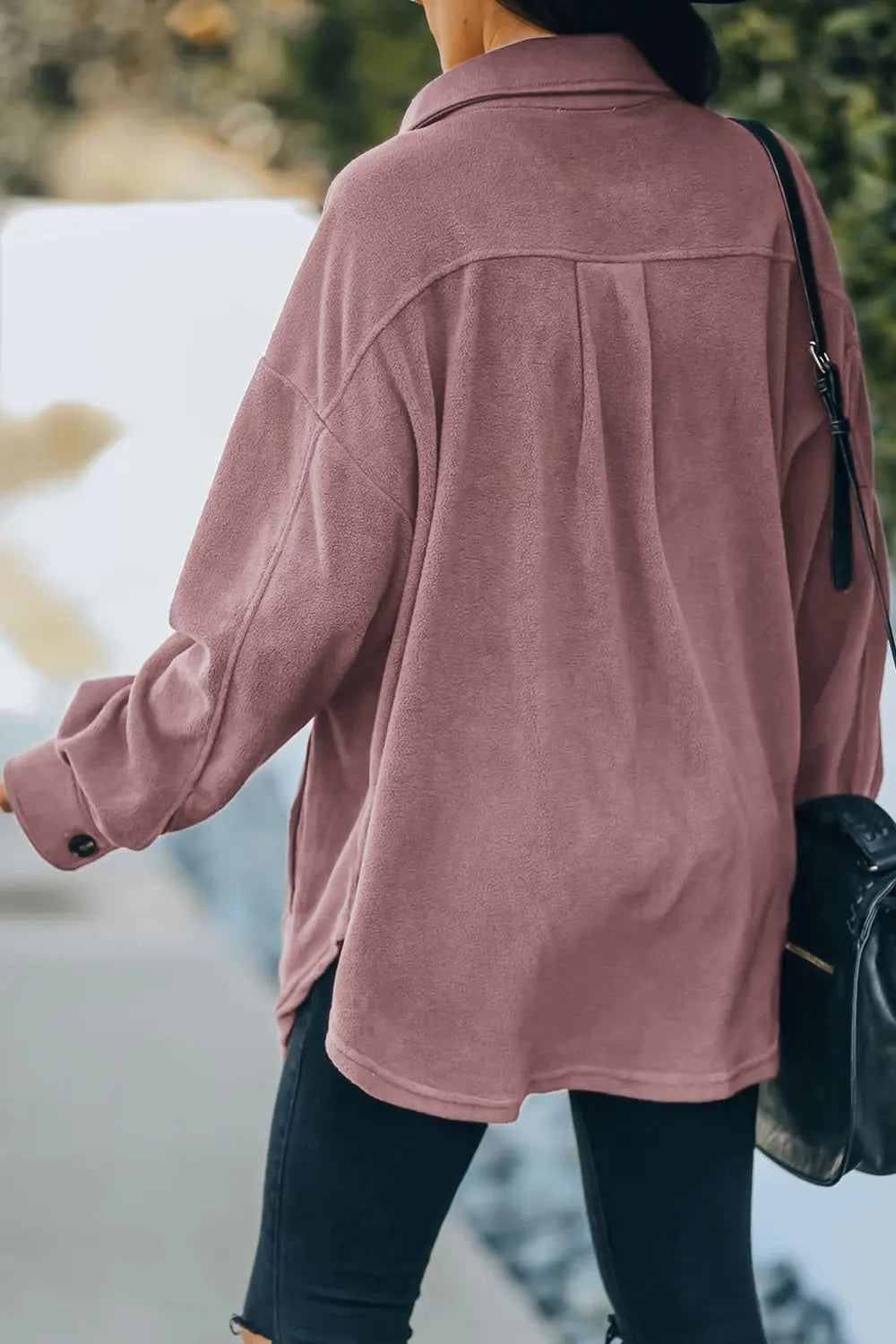 Button Up Collared Neck Long Sleeve Jacket, view 12