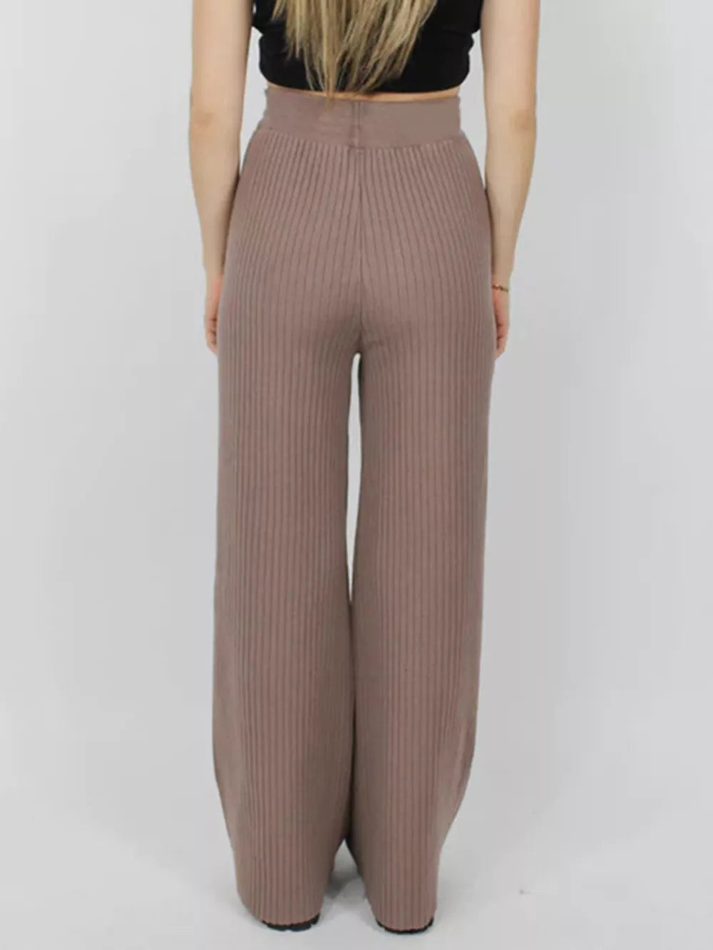 Ribbed Wide Leg Sweater Pants, view 6
