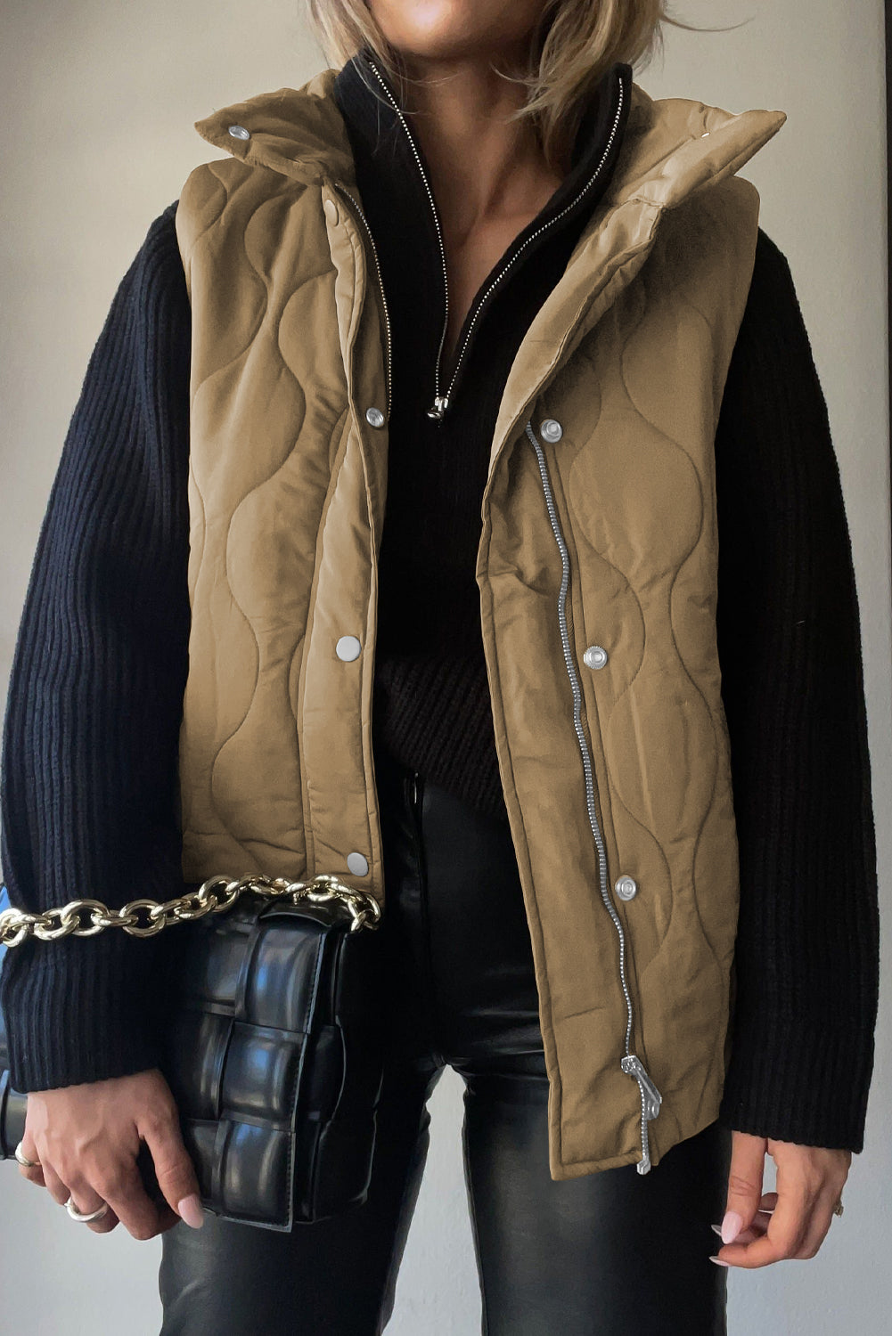 Collared Neck Vest with Pockets, view 16