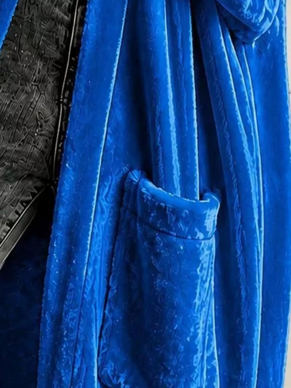 Full Size Velvet Open-Front Longline Outerwear Plus Size - Lilixa.store