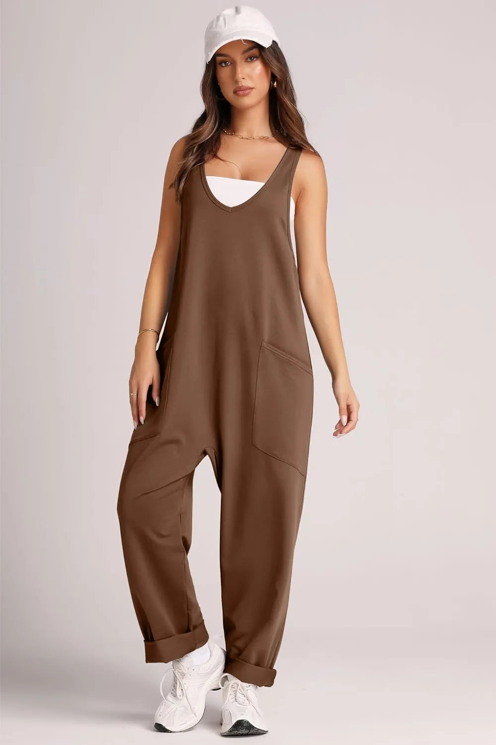 Lovelet Wide Strap Jumpsuit with Pockets - Lilixa.store