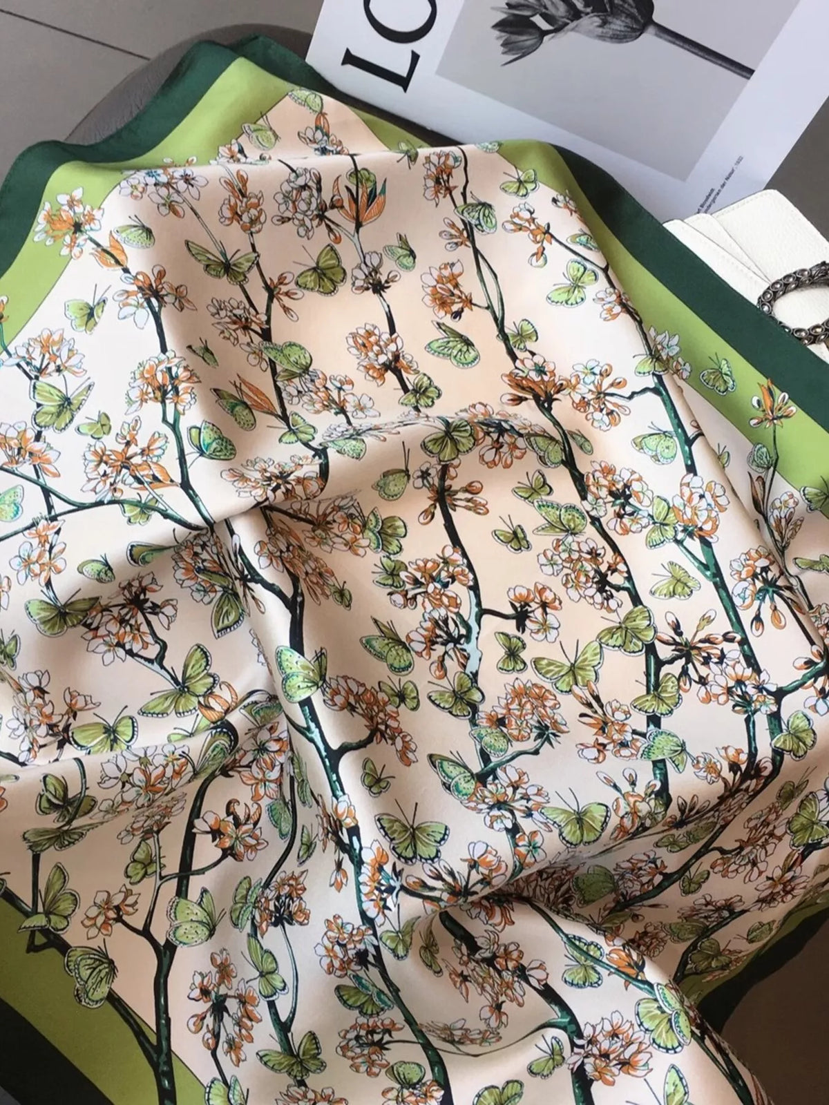 Floral Print Silk Scarf - Lilixa.store