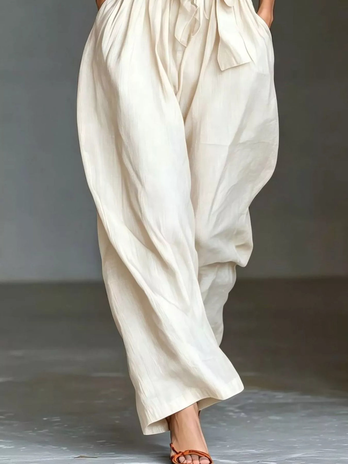 Halter Neck Wide-Leg Jumpsuit with Waist-Tie Detail