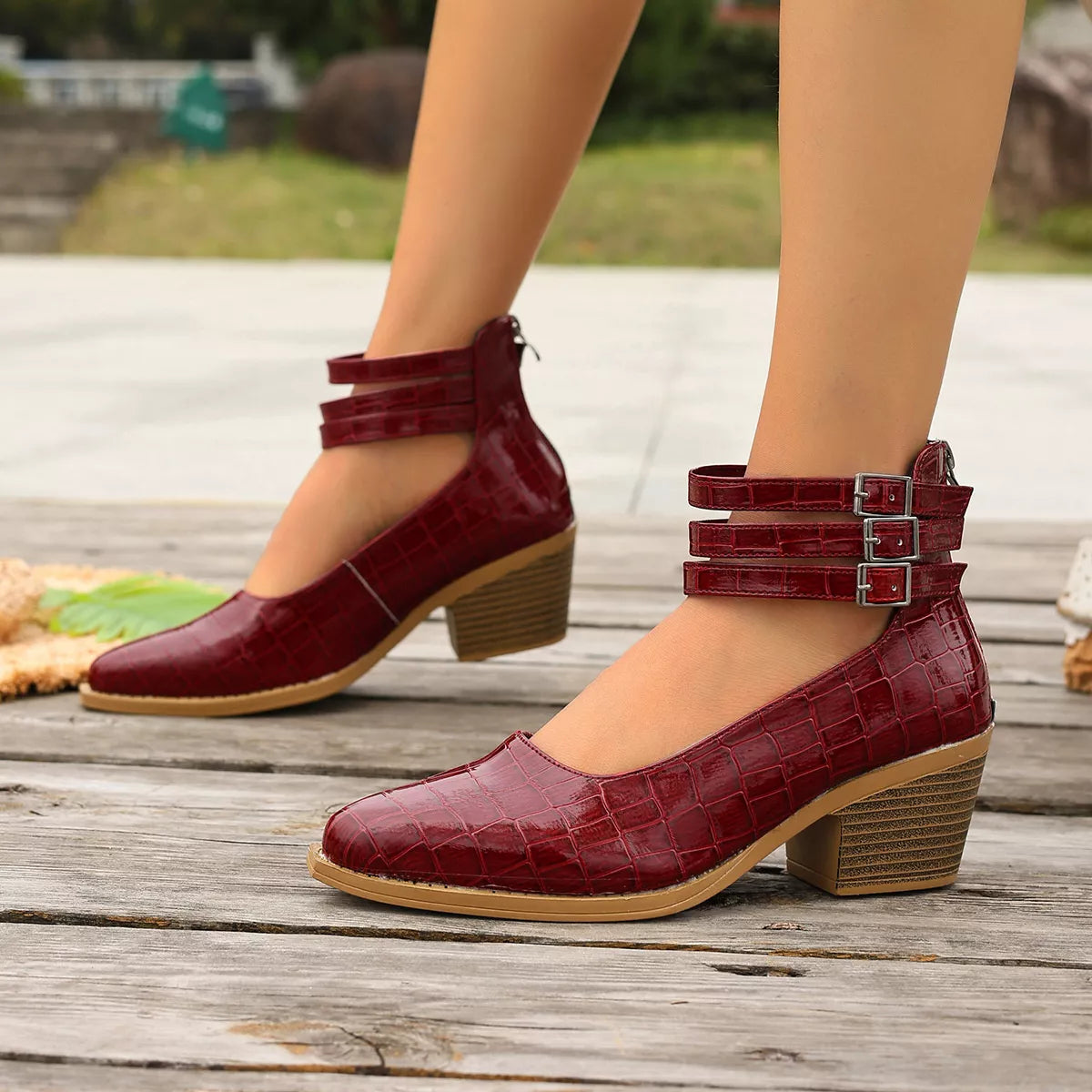 Point Toe Block Heels Pumps - Lilixa.store