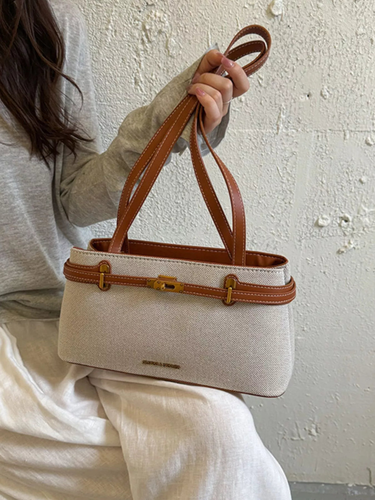 Decorative Buckle Shoulder Bag