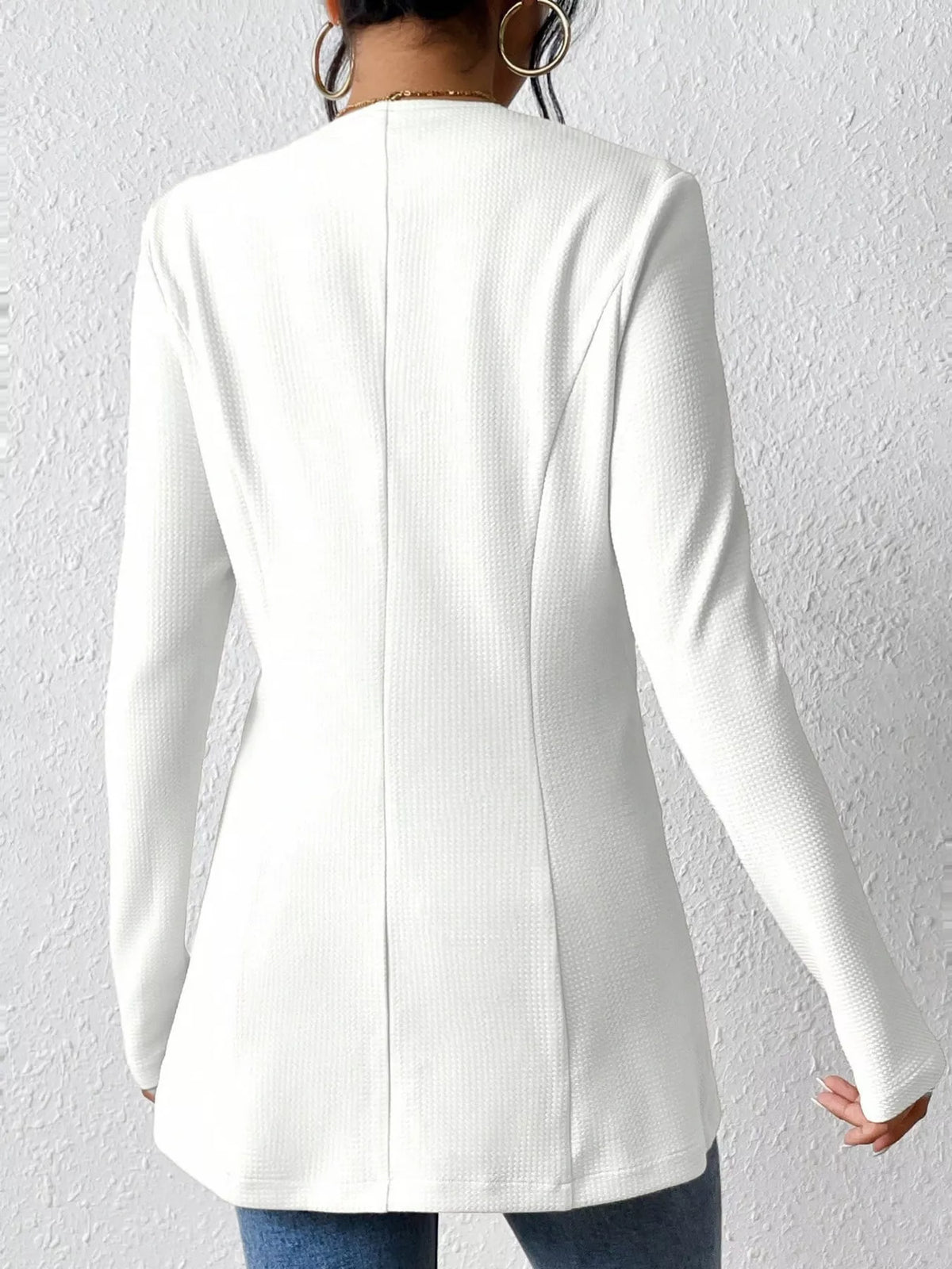 One Button Long Sleeve Blazer - Lilixa.store