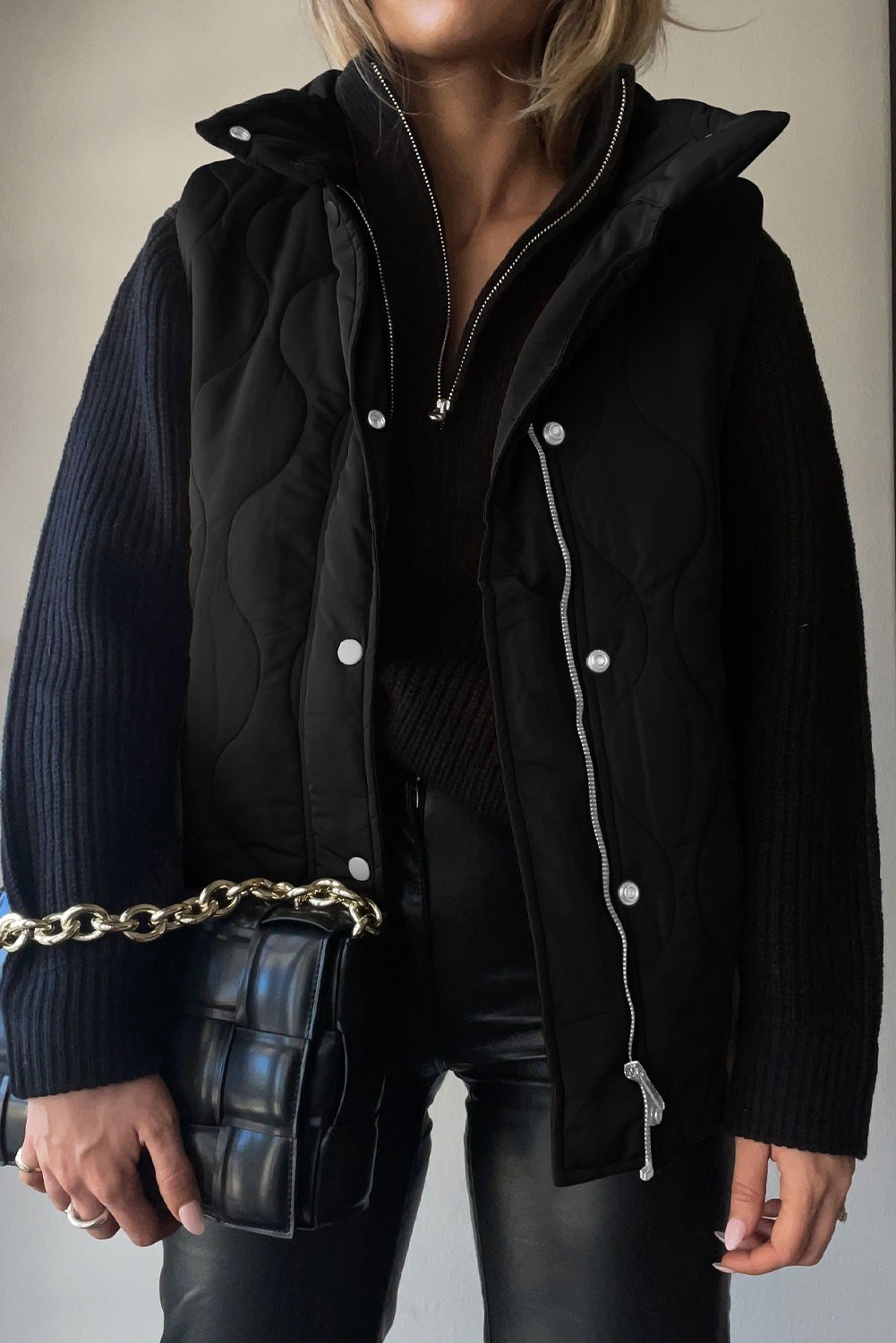 Collared Neck Vest with Pockets, view 2