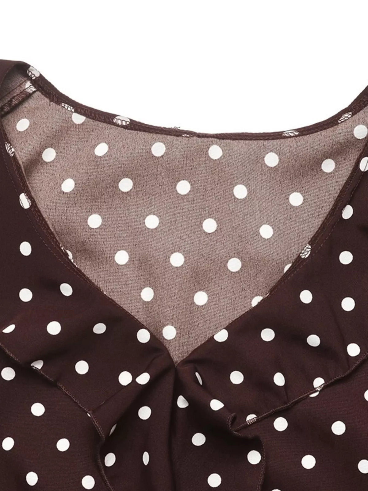 Polka Dot Ruffled V-Neck Bodysuit - Lilixa.store