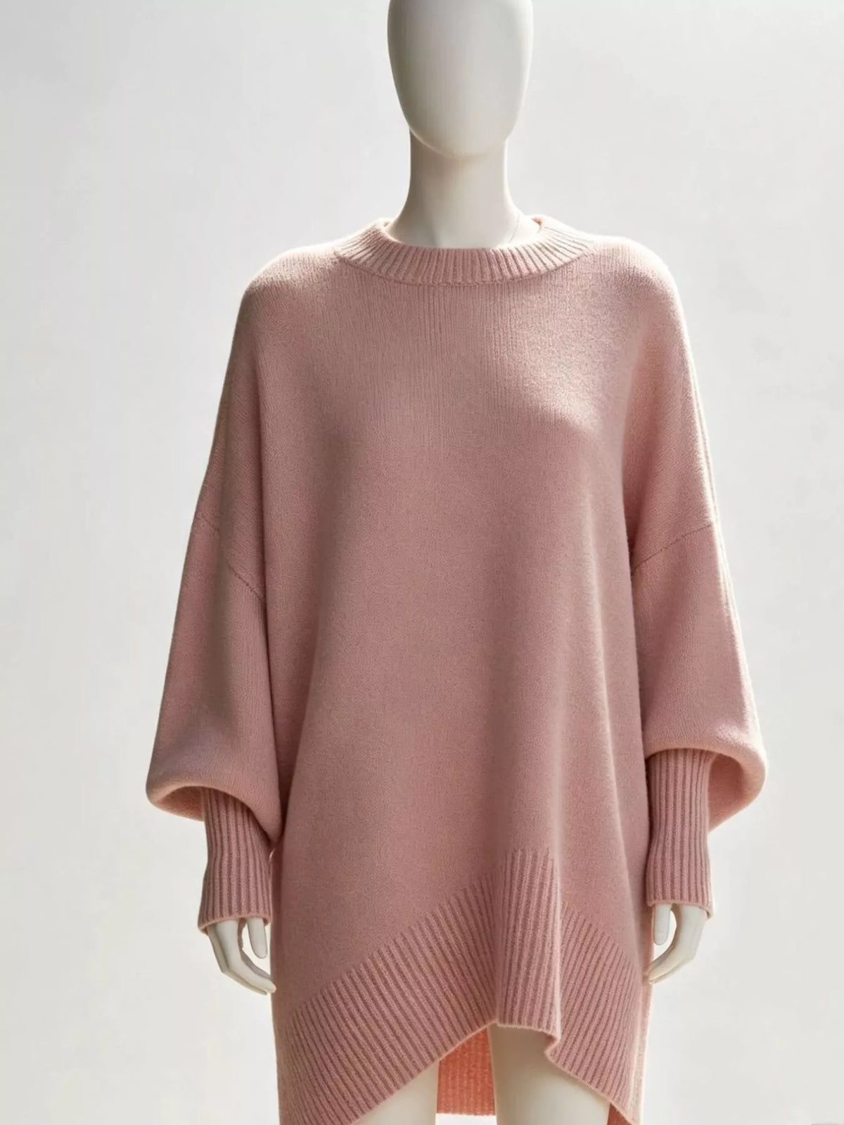 Oversized Batwing Sleeve Sweater in Pink