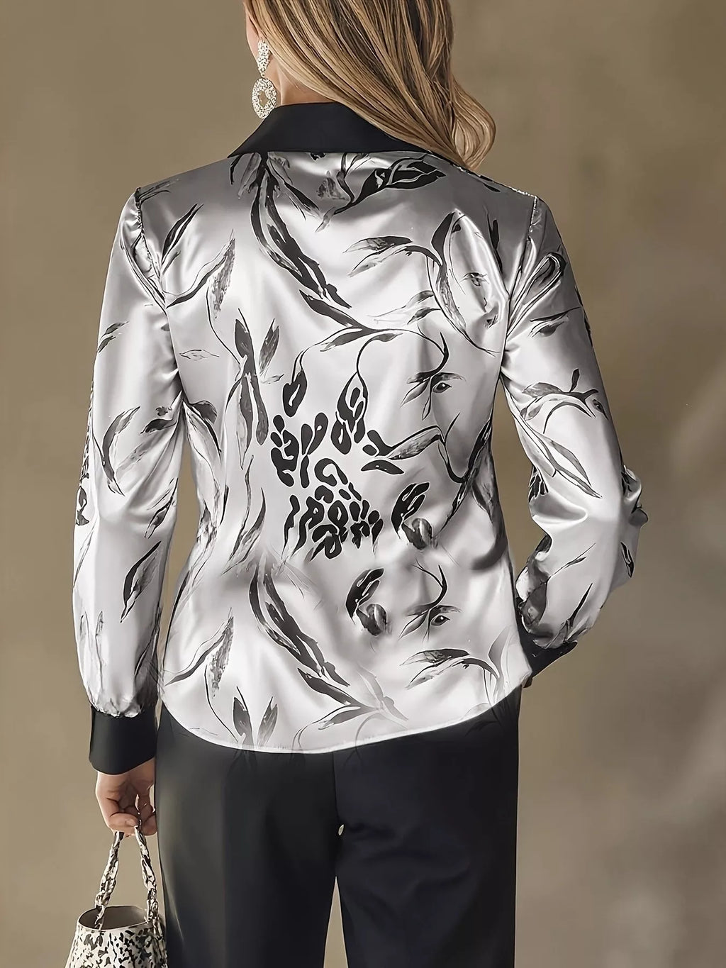 Satin Leopard Button Up Shirt - Lilixa.store