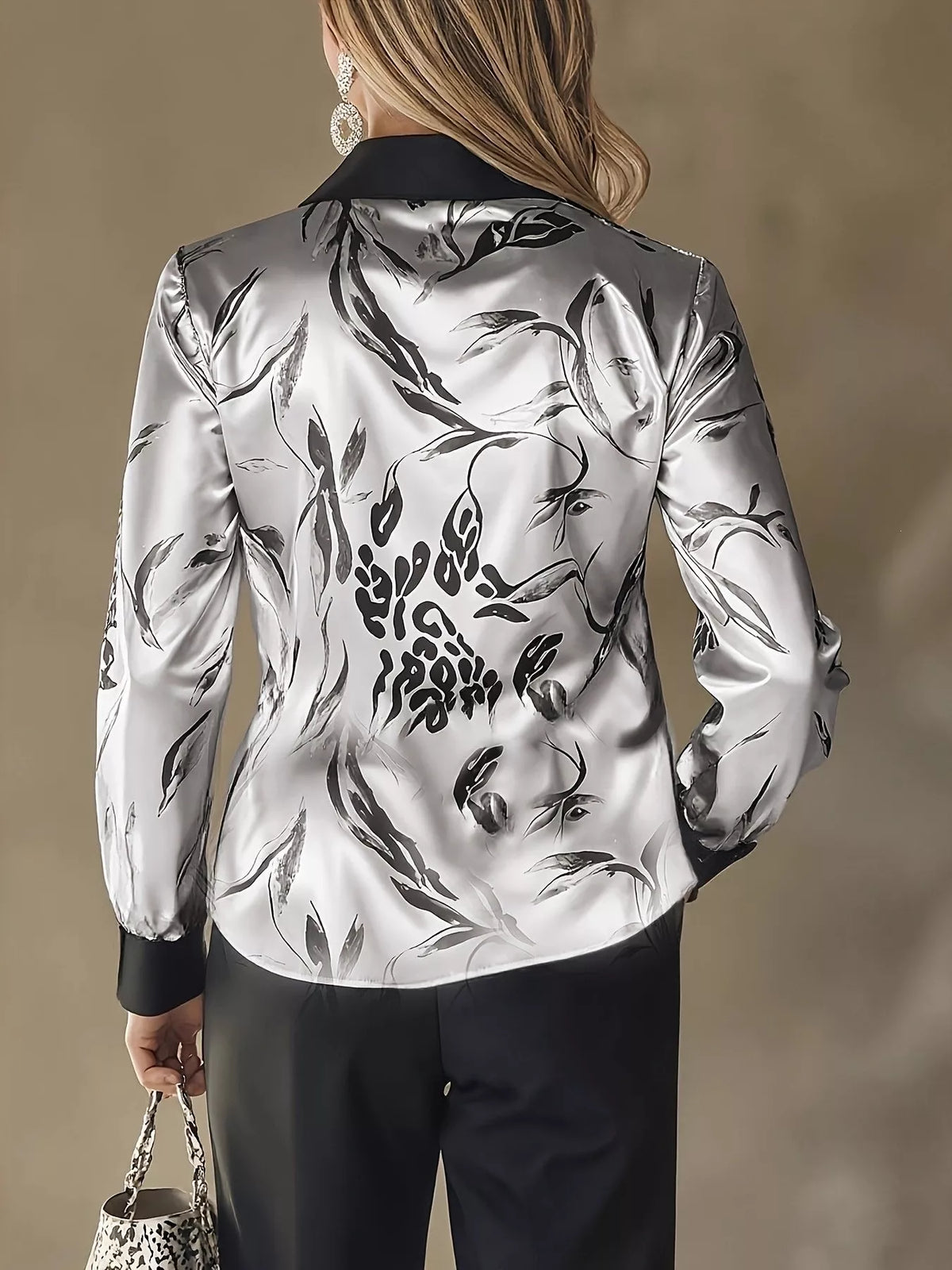 Satin Leopard Button Up Shirt - Lilixa.store