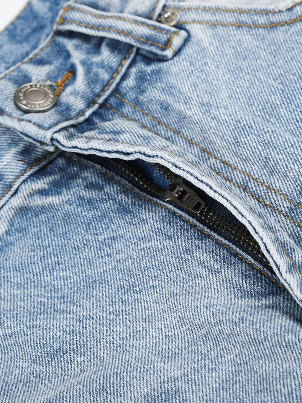 Men's High-Waisted Distressed Denim Capris - Lilixa.store