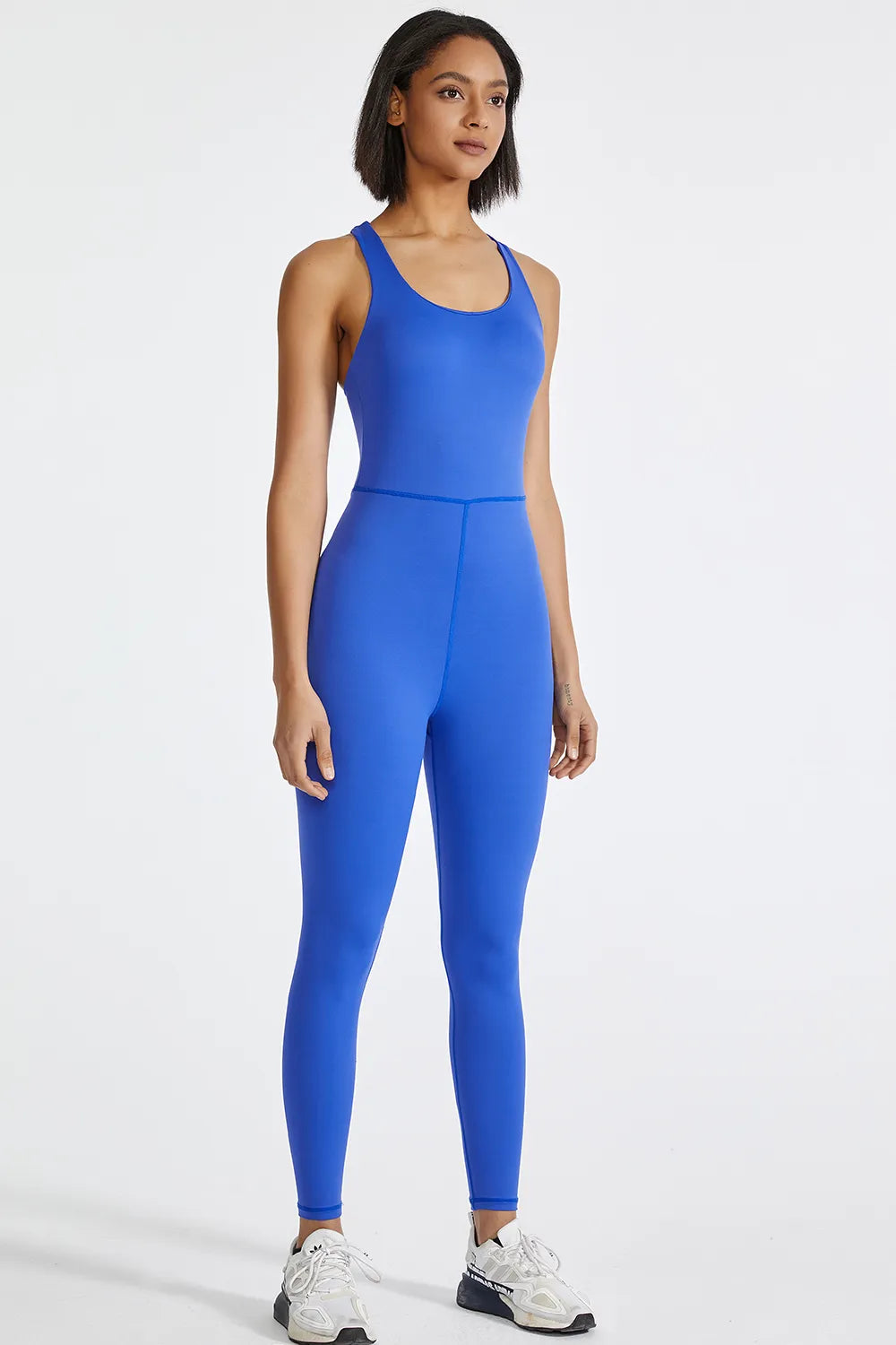 Crisscross Back Wide Strap Active Jumpsuit - Lilixa.store