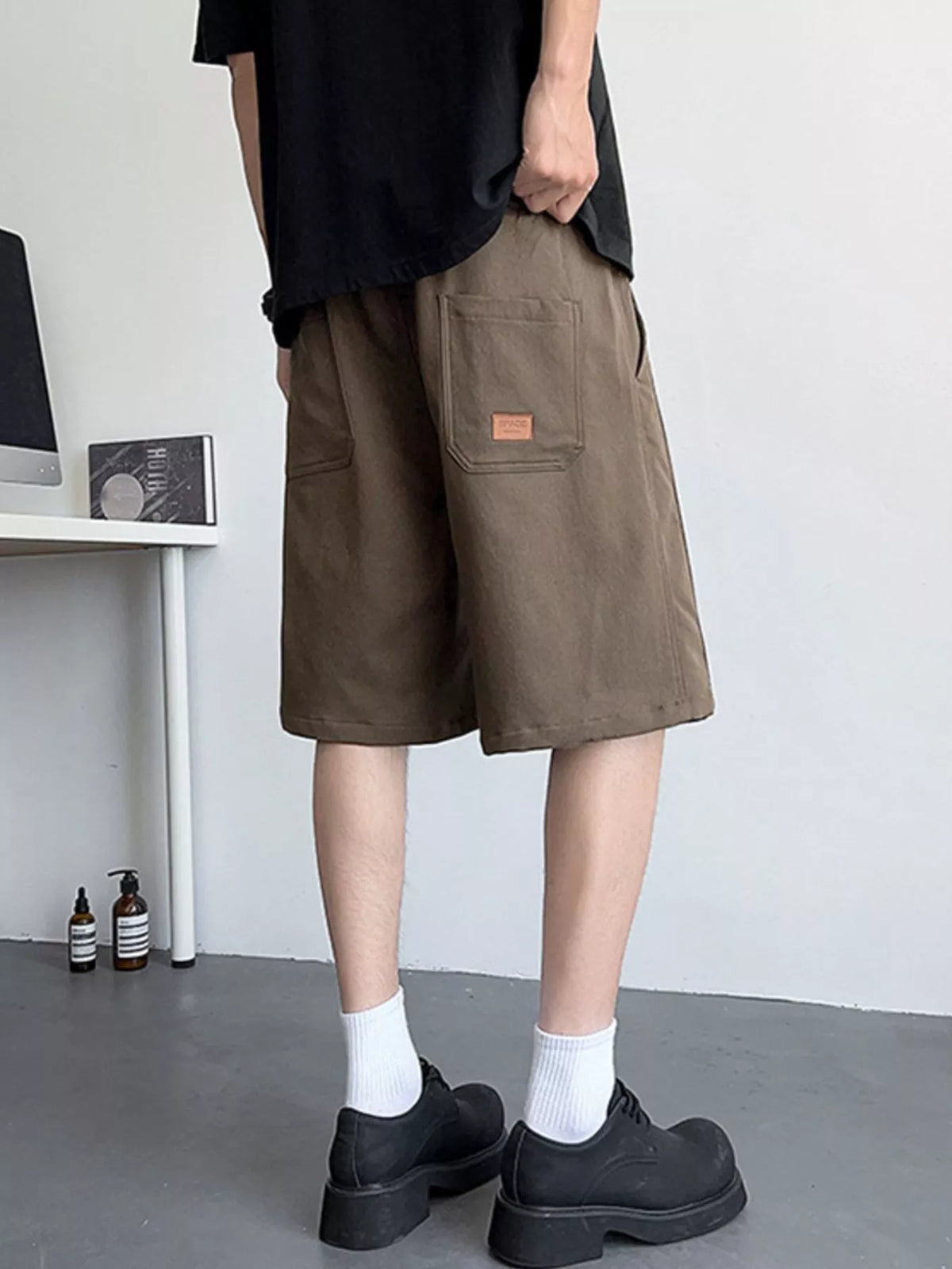Men's Plus Size Casual Drawstring Shorts, view 5