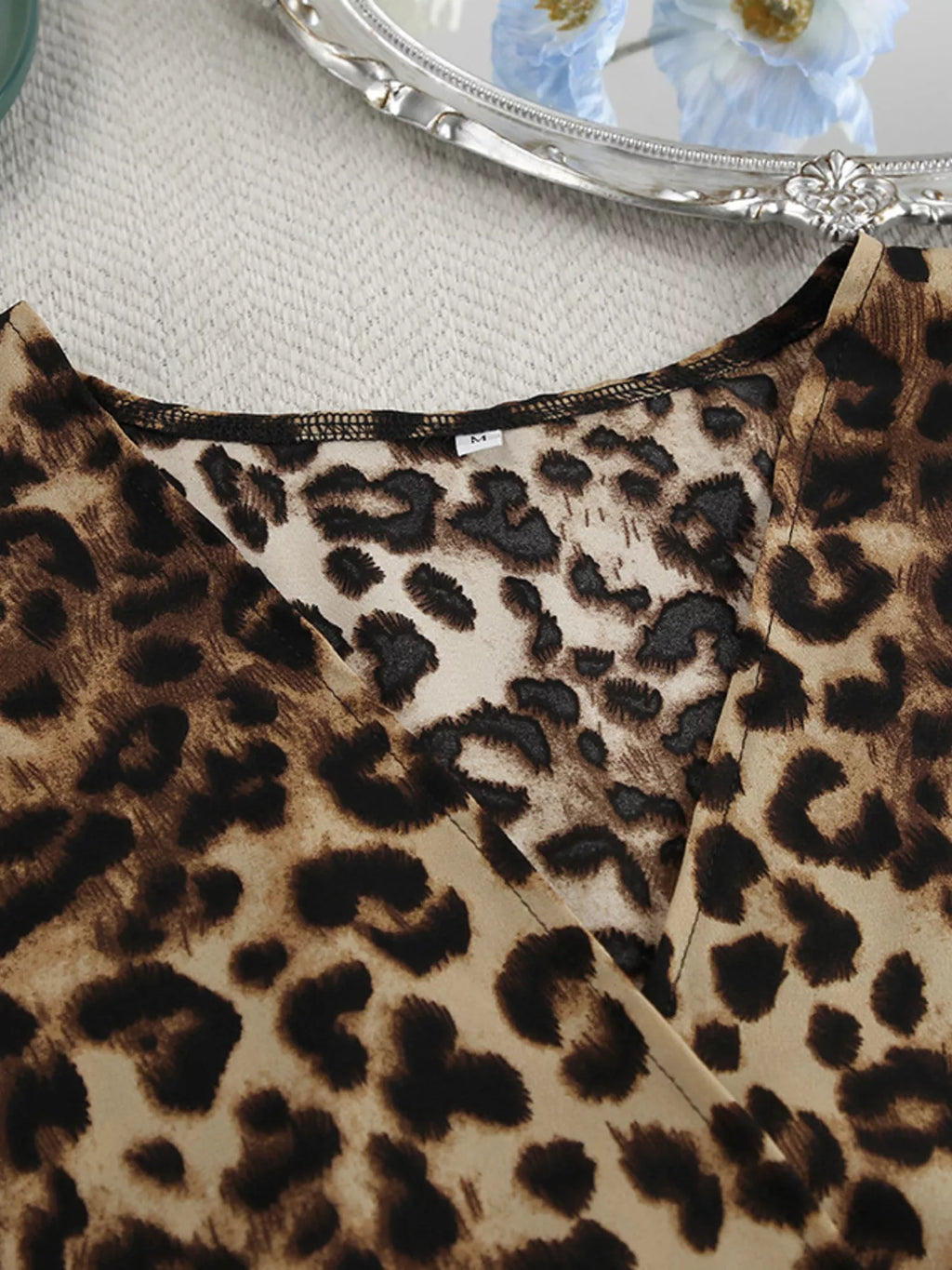 Leopard Cardigan and Wide Leg Pants Lounge Set - Lilixa.store