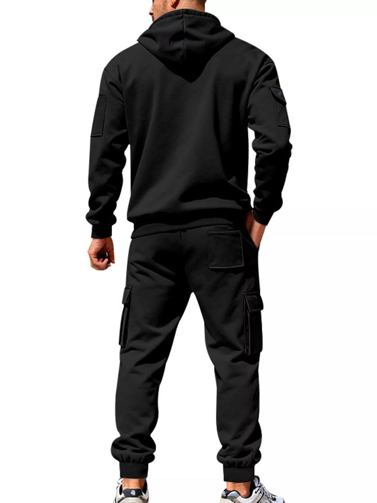 Men's Plus Size Casual Zip-Up Hoodie and Cargo Pants Set - Lilixa.store