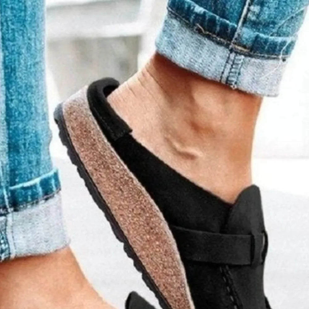 Round Toe Low Heel Buckle Loafers - Lilixa.store