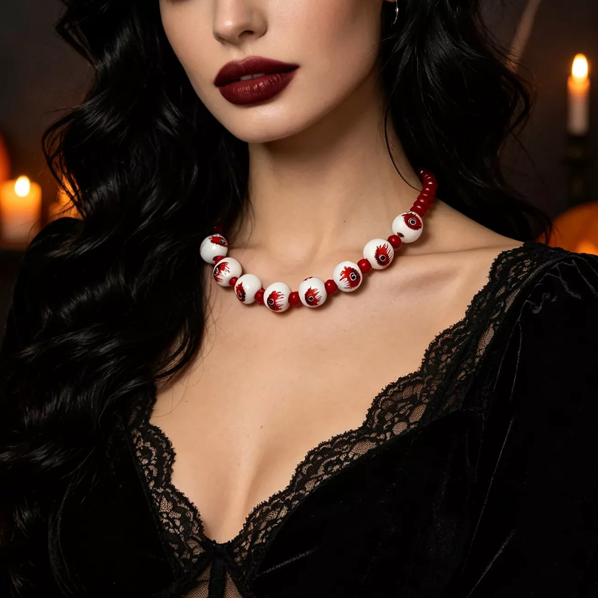 Halloween Eyeball Beaded Necklace - Lilixa.store